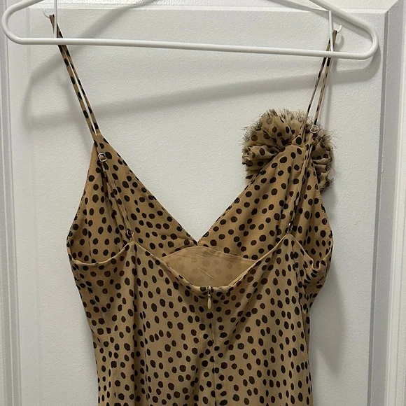 Zara Tan Maxi Dress with Black Dots - Picture 12 of 12